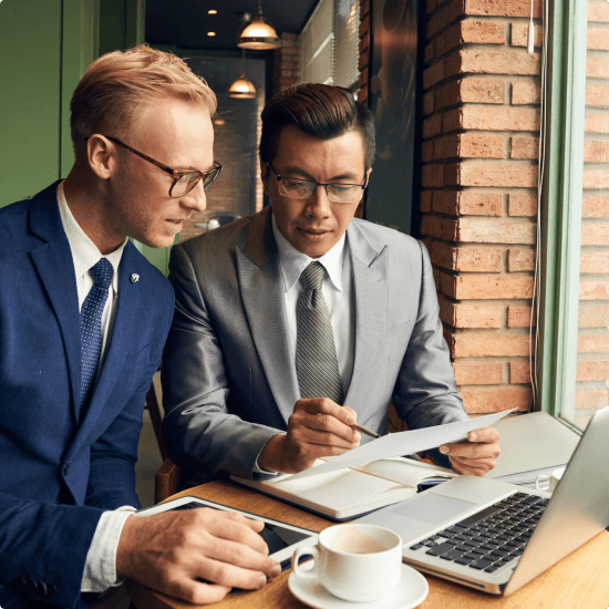 Nyxarion Tundravorn — advisors reviewing a quarterly plan together